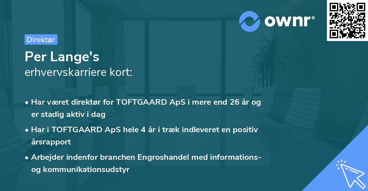 Per Lange's erhvervskarriere kort
