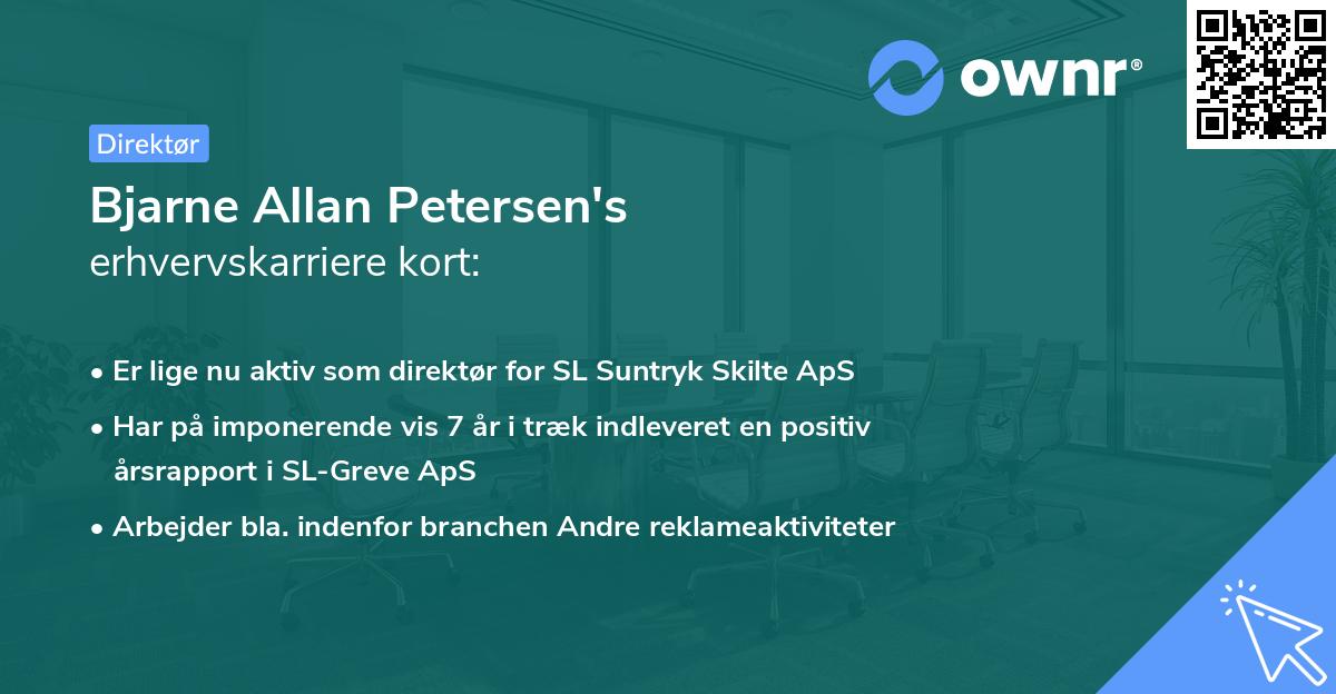 Bjarne Allan Petersen's erhvervskarriere kort