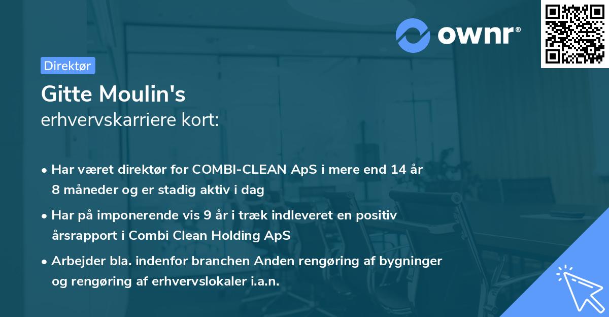 Gitte Moulin's erhvervskarriere kort