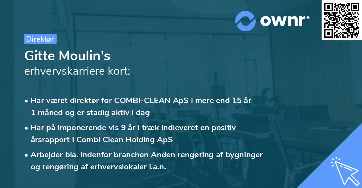Gitte Moulin's erhvervskarriere kort