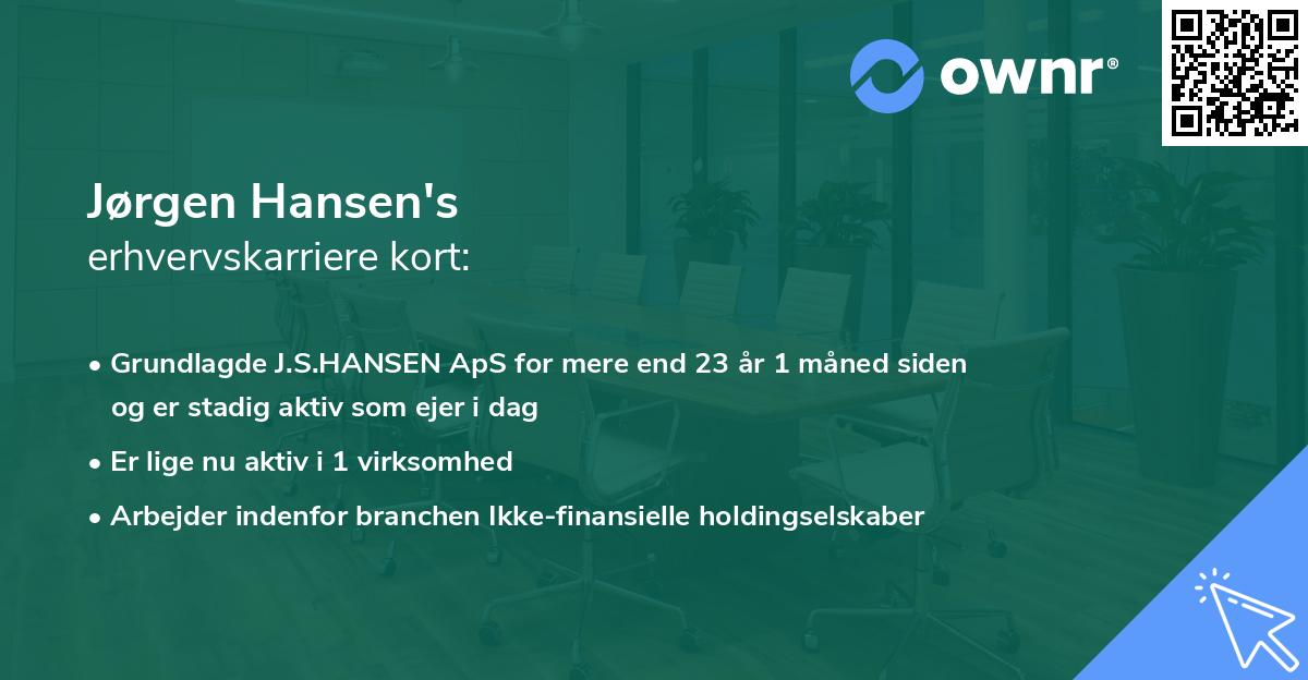 Jørgen Hansen's erhvervskarriere kort