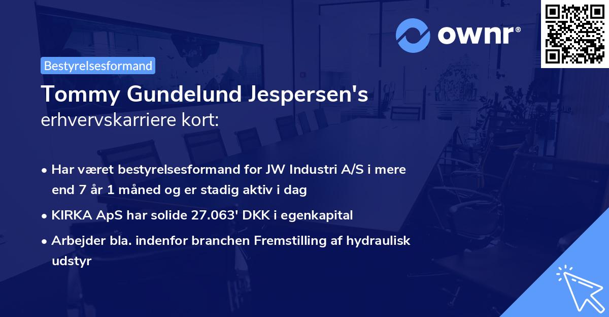 Tommy Gundelund Jespersen's erhvervskarriere kort
