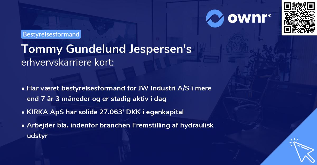Tommy Gundelund Jespersen's erhvervskarriere kort