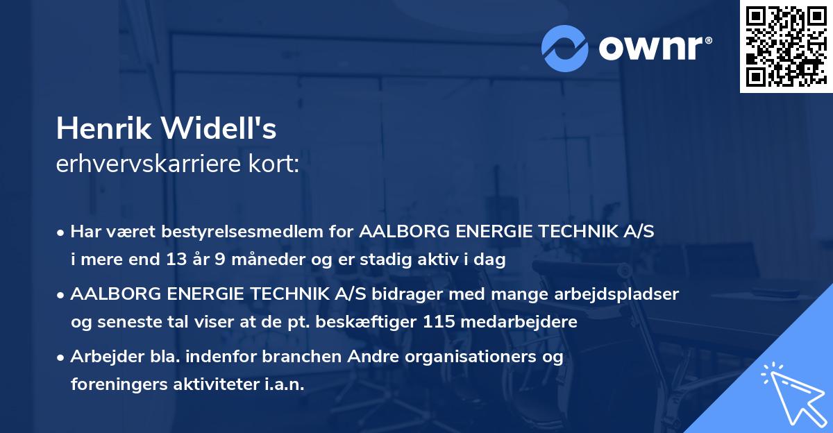 Henrik Widell's erhvervskarriere kort