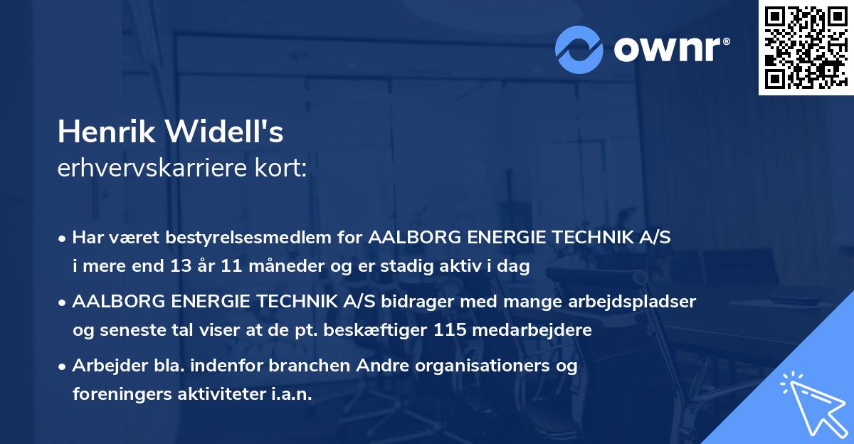 Henrik Widell's erhvervskarriere kort