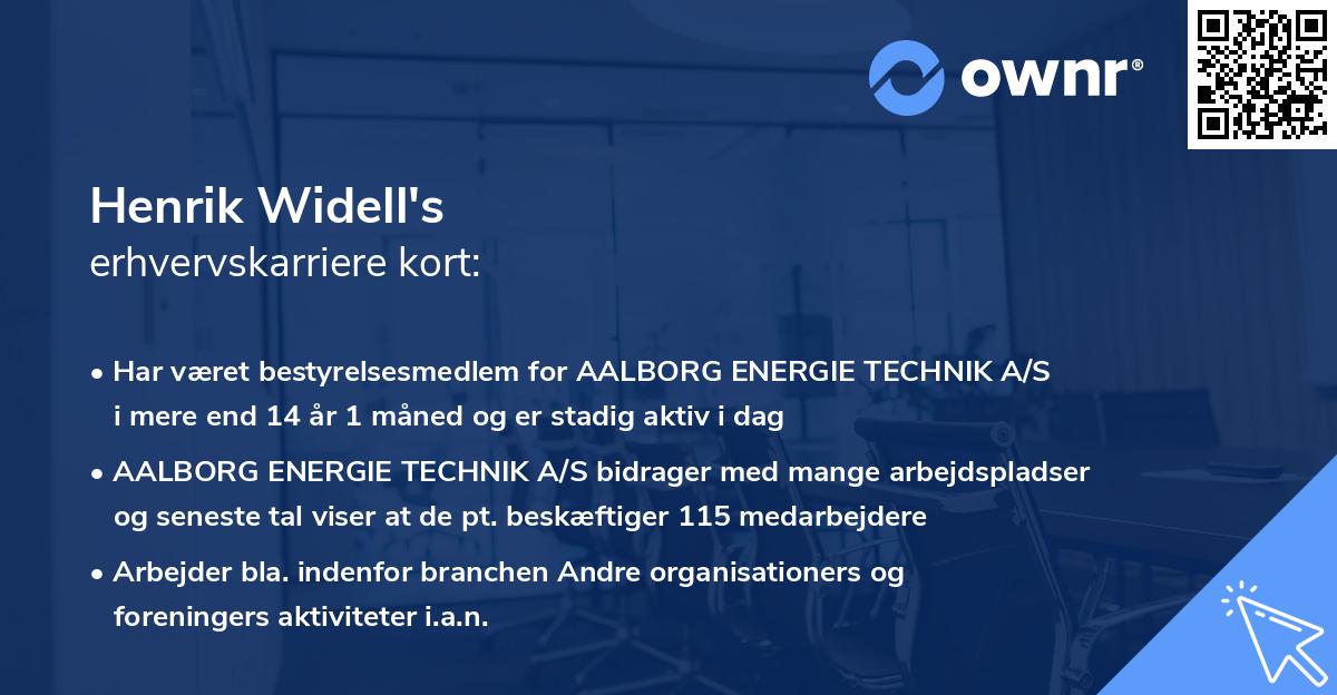 Henrik Widell's erhvervskarriere kort