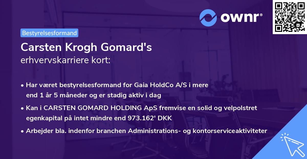 Carsten Krogh Gomard's erhvervskarriere kort