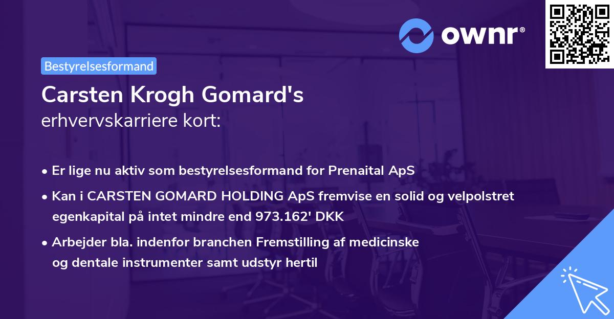 Carsten Krogh Gomard's erhvervskarriere kort