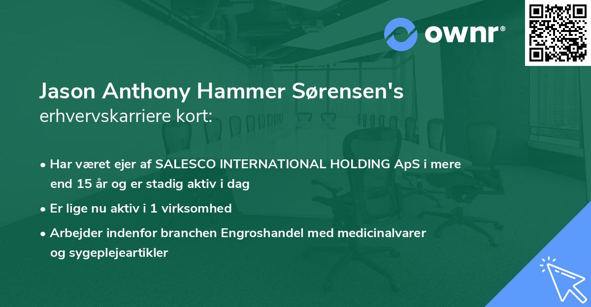 Jason Anthony Hammer Sørensen's erhvervskarriere kort