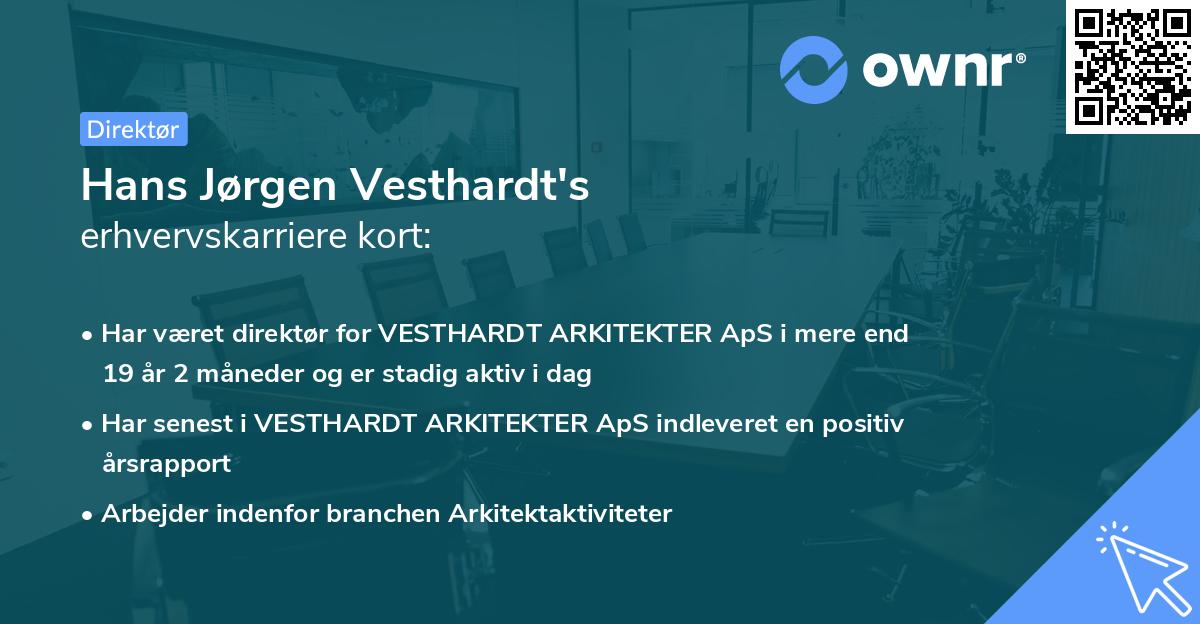 Hans Jørgen Vesthardt's erhvervskarriere kort
