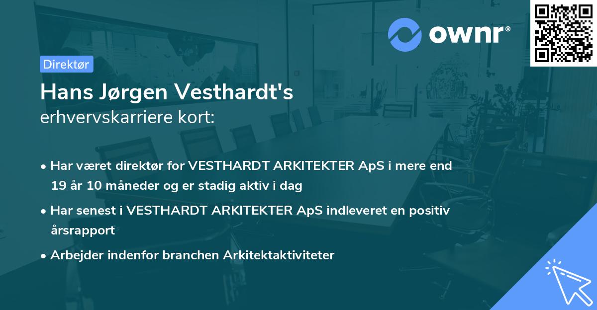 Hans Jørgen Vesthardt's erhvervskarriere kort