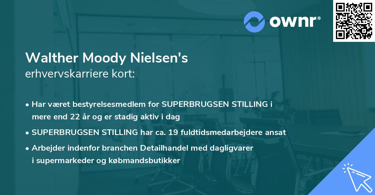 Walther Moody Nielsen's erhvervskarriere kort