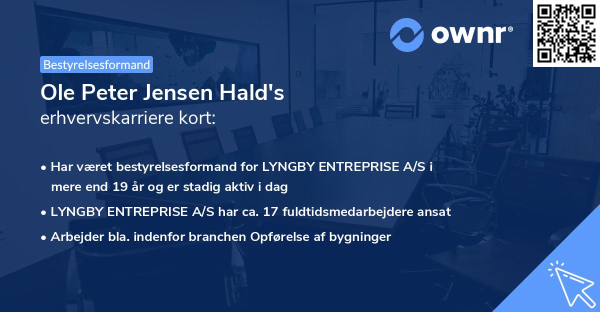Ole Peter Jensen Hald's erhvervskarriere kort