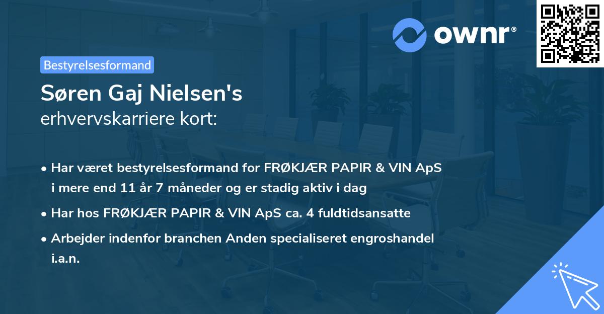 Søren Gaj Nielsen's erhvervskarriere kort