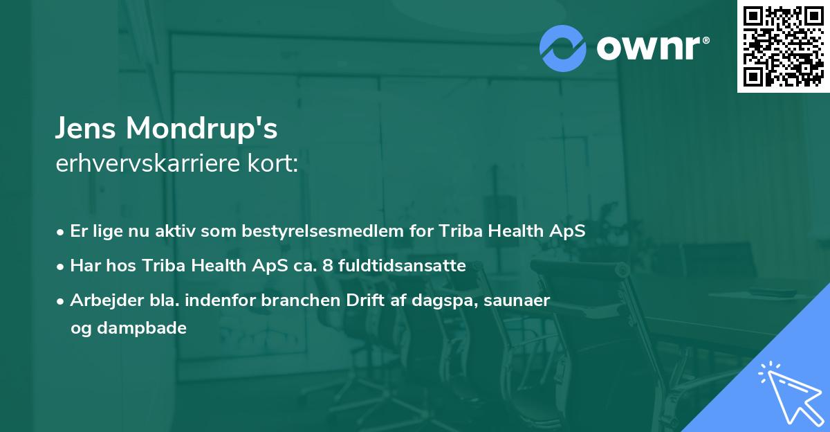 Jens Mondrup's erhvervskarriere kort