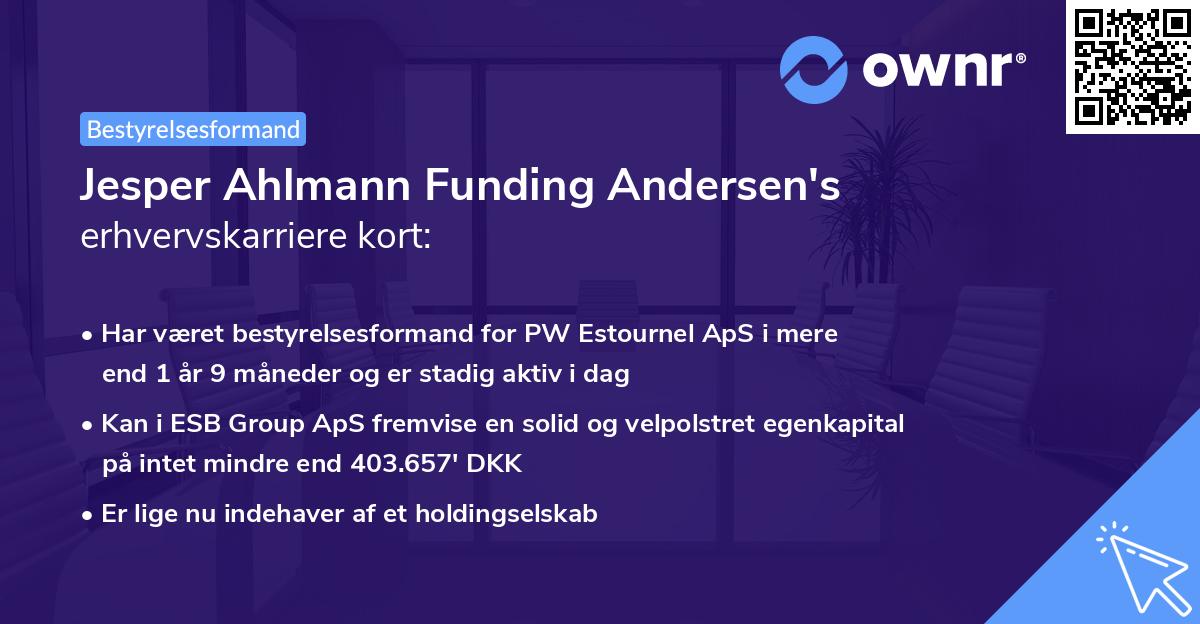 Jesper Ahlmann Funding Andersen's erhvervskarriere kort