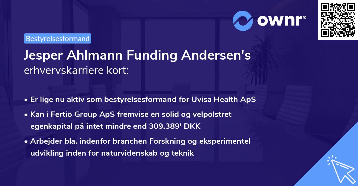 Jesper Ahlmann Funding Andersen's erhvervskarriere kort