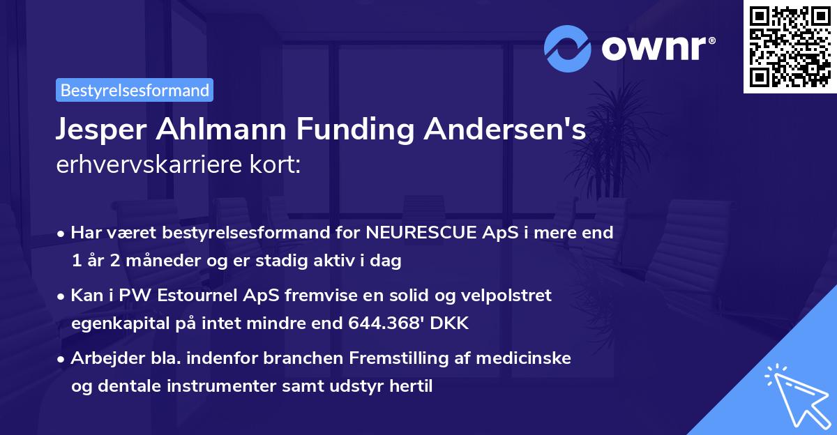 Jesper Ahlmann Funding Andersen's erhvervskarriere kort