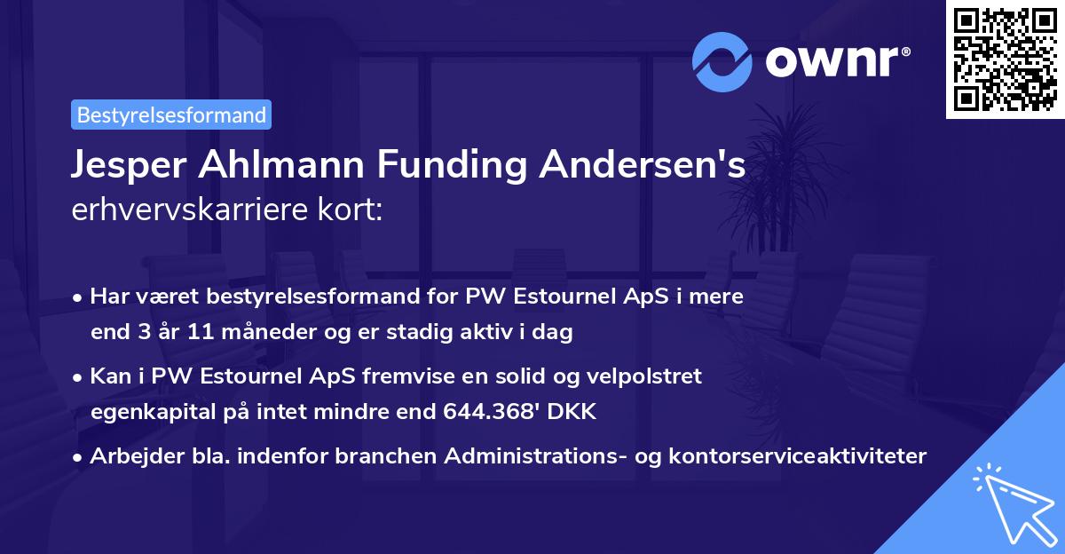 Jesper Ahlmann Funding Andersen's erhvervskarriere kort