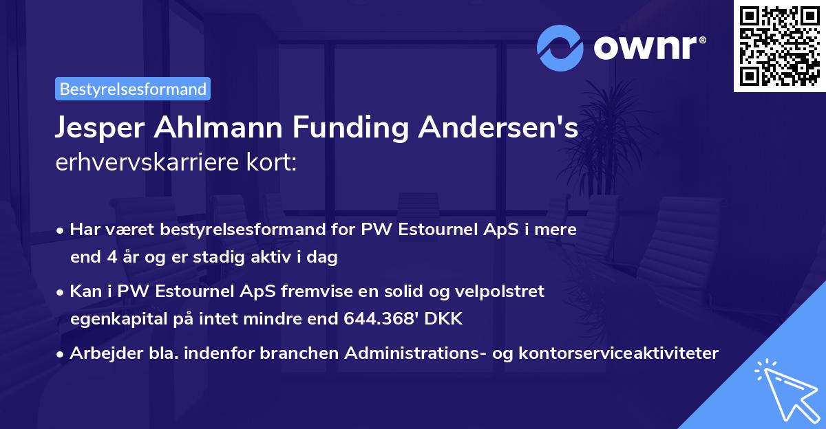 Jesper Ahlmann Funding Andersen's erhvervskarriere kort
