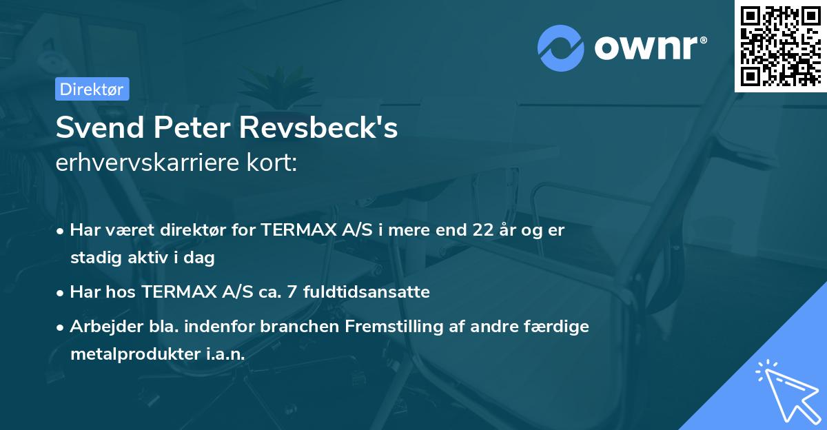 Svend Peter Revsbeck's erhvervskarriere kort