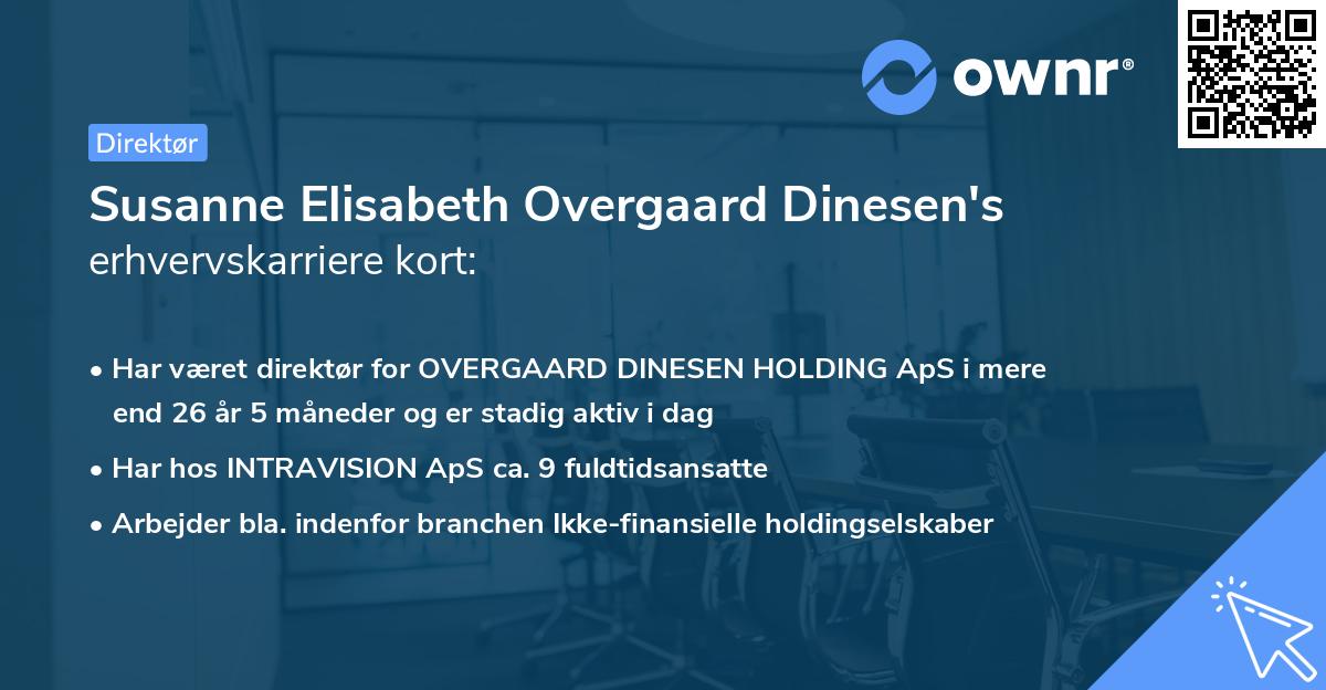 Susanne Elisabeth Overgaard Dinesen's erhvervskarriere kort