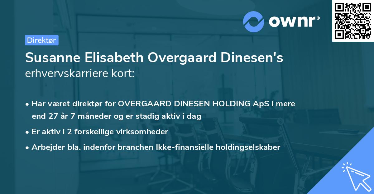 Susanne Elisabeth Overgaard Dinesen's erhvervskarriere kort