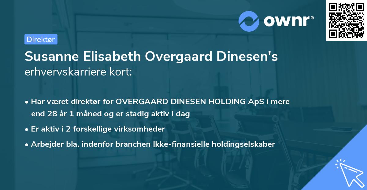 Susanne Elisabeth Overgaard Dinesen's erhvervskarriere kort