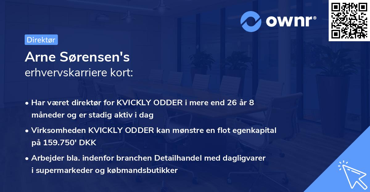 Arne Sørensen's erhvervskarriere kort