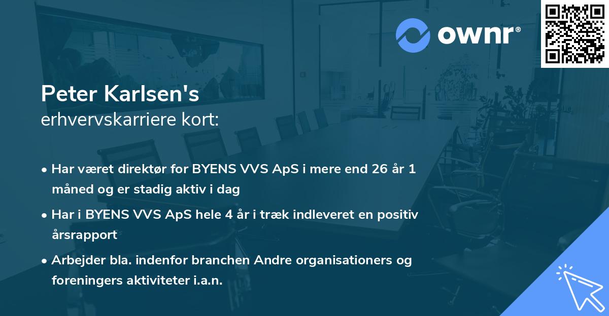 Peter Karlsen's erhvervskarriere kort