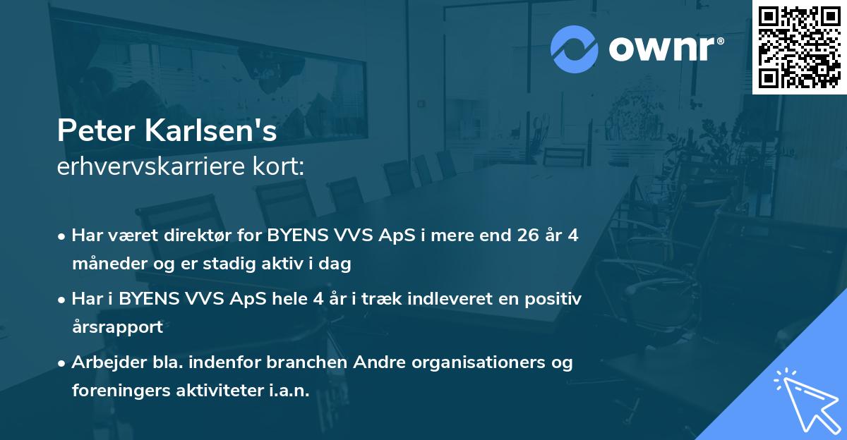 Peter Karlsen's erhvervskarriere kort