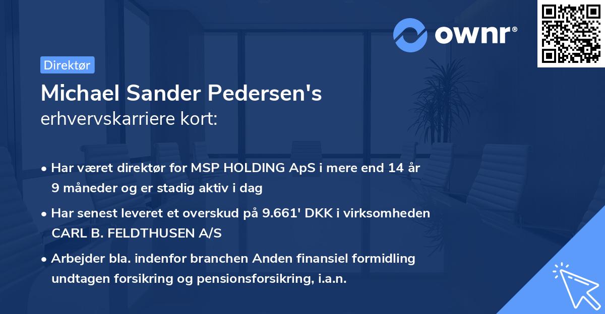 Michael Sander Pedersen's erhvervskarriere kort