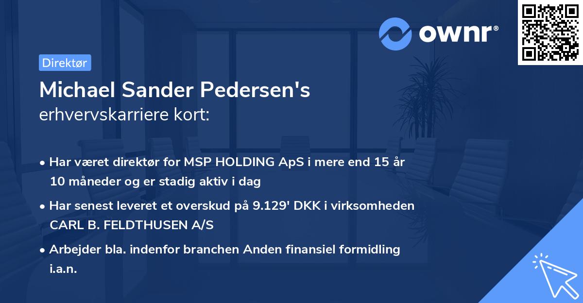 Michael Sander Pedersen's erhvervskarriere kort