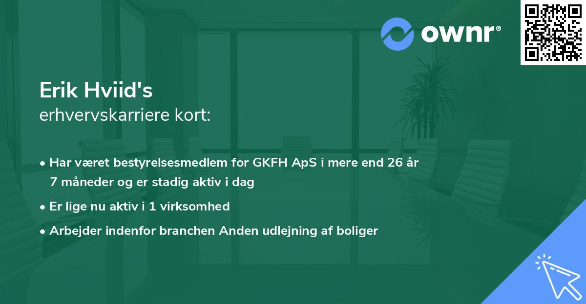 Erik Hviid's erhvervskarriere kort