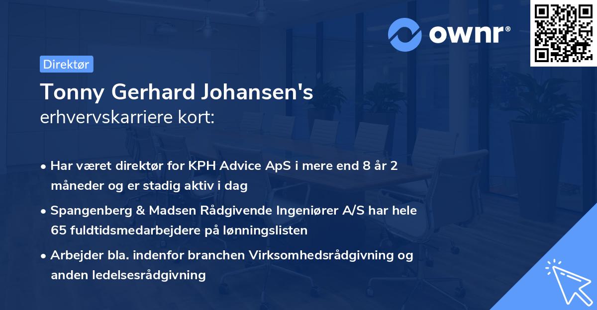 Tonny Gerhard Johansen's erhvervskarriere kort