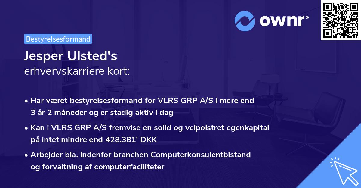 Jesper Ulsted's erhvervskarriere kort