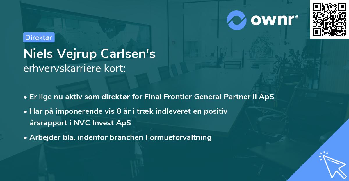 Niels Vejrup Carlsen's erhvervskarriere kort