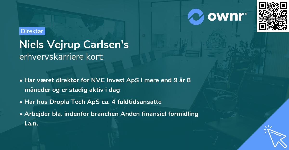 Niels Vejrup Carlsen's erhvervskarriere kort