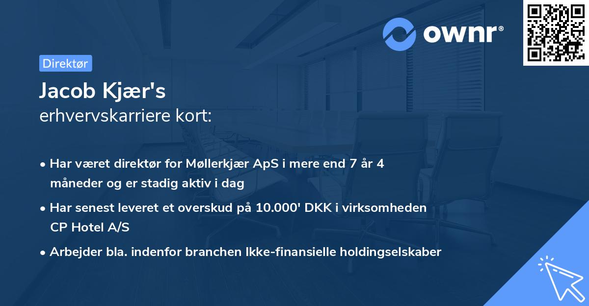Jacob Kjær's erhvervskarriere kort
