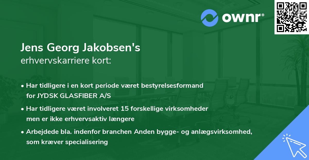 Jens Georg Jakobsen's erhvervskarriere kort