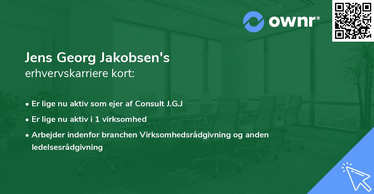 Jens Georg Jakobsen's erhvervskarriere kort