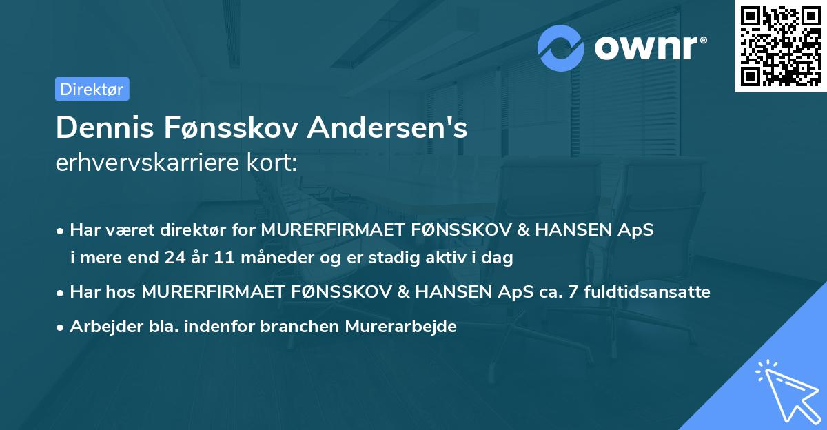 Dennis Fønsskov Andersen's erhvervskarriere kort