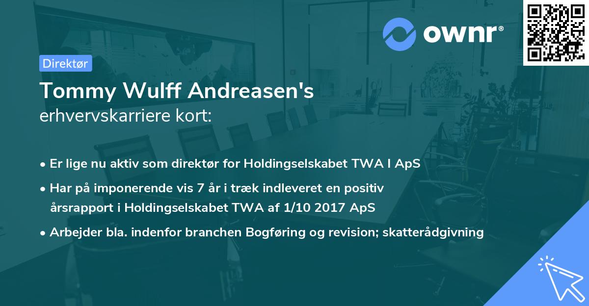 Tommy Wulff Andreasen's erhvervskarriere kort