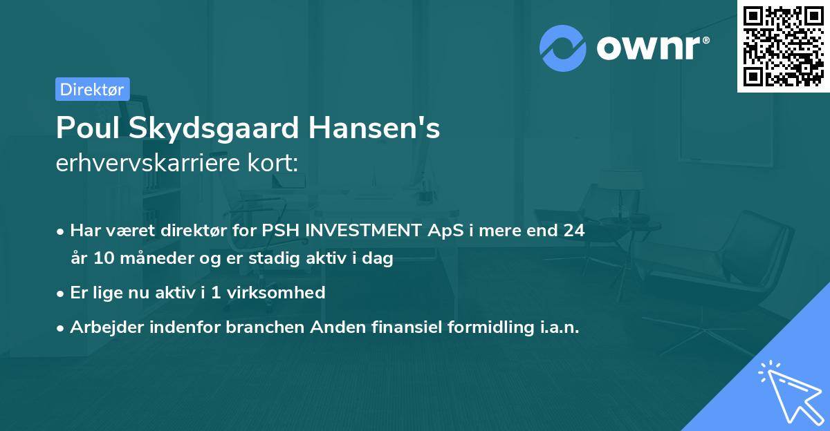 Poul Skydsgaard Hansen's erhvervskarriere kort