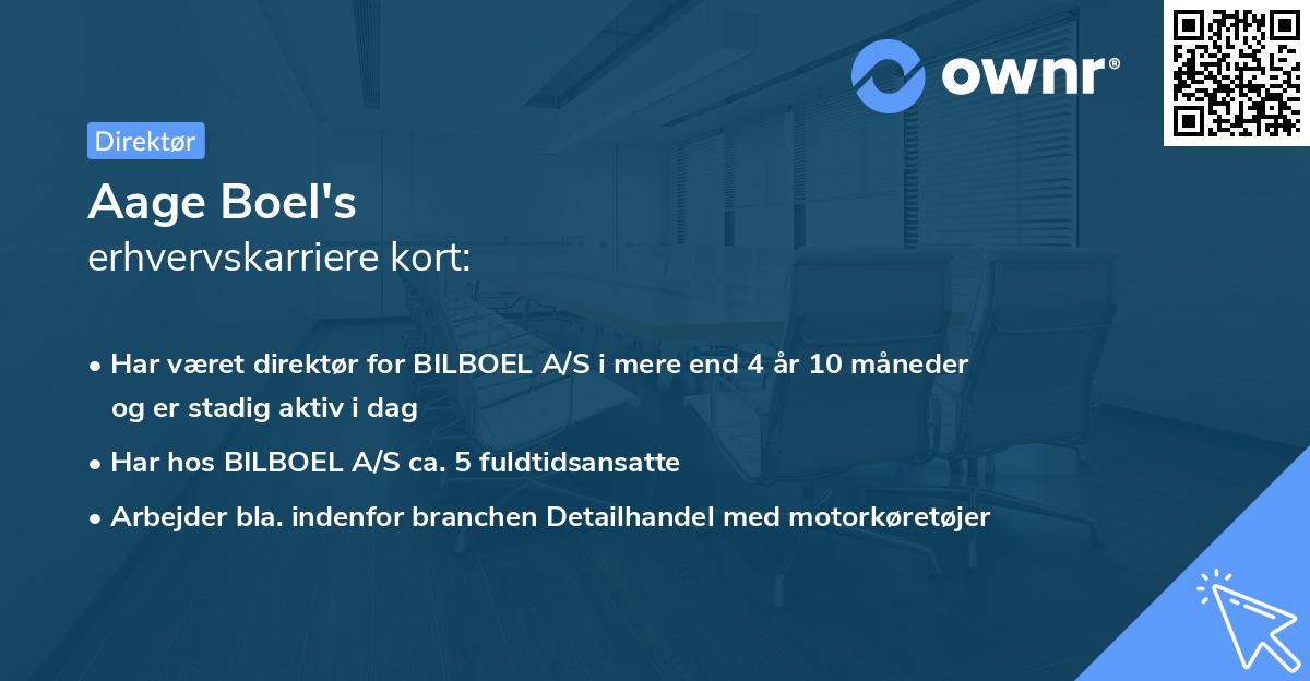 Aage Boel's erhvervskarriere kort