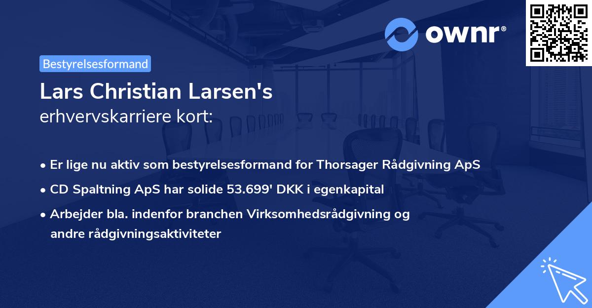 Lars Christian Larsen's erhvervskarriere kort