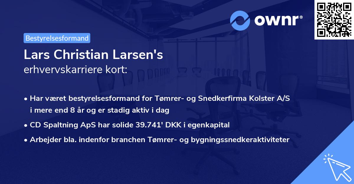 Lars Christian Larsen's erhvervskarriere kort
