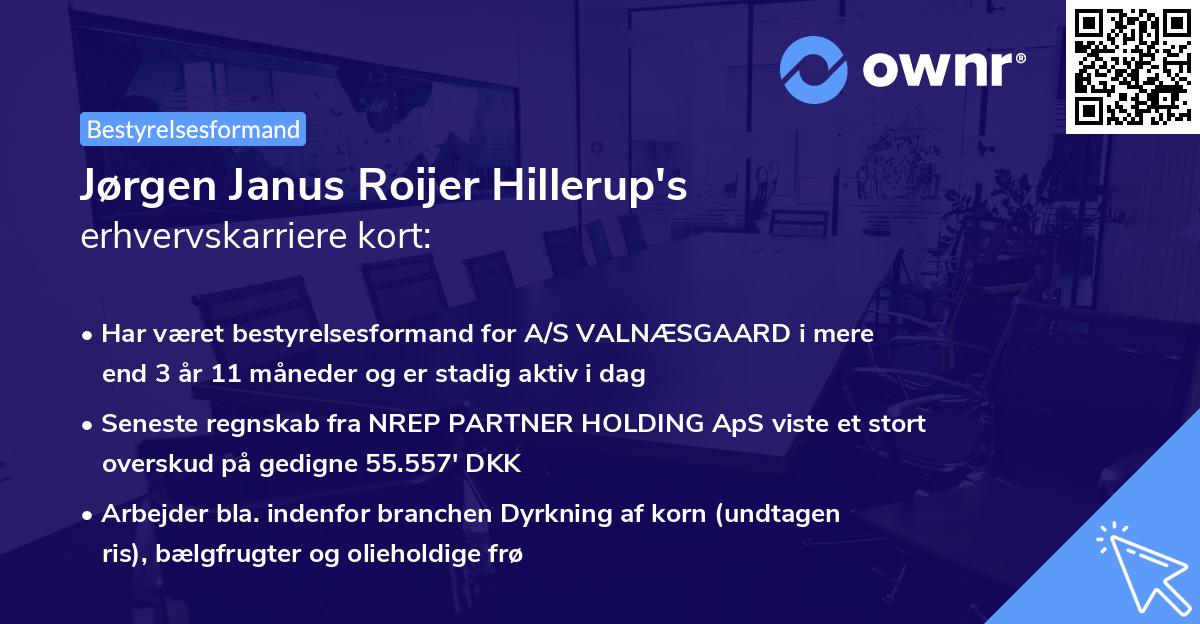 Jørgen Janus Roijer Hillerup's erhvervskarriere kort