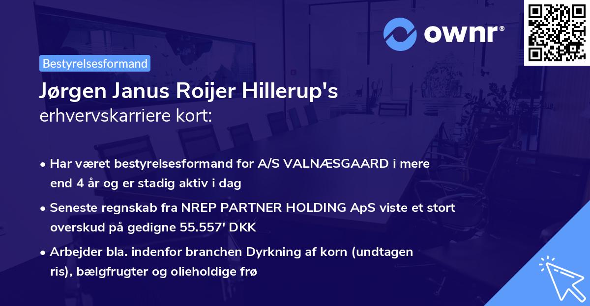 Jørgen Janus Roijer Hillerup's erhvervskarriere kort