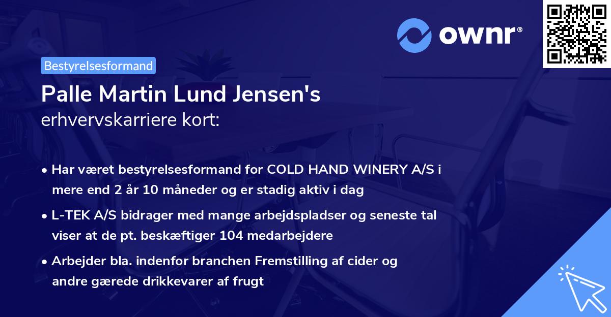 Palle Martin Lund Jensen's erhvervskarriere kort